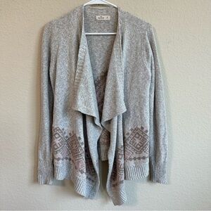 Hollister Sweater Open Cardigan Space Dyed Geometric Aztec Print Trendy Boho